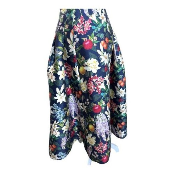 SACHIN & BABI Mia Fruit and Floral Print Cocktail Tea Length Dress Size 2 - Picture 5 of 9